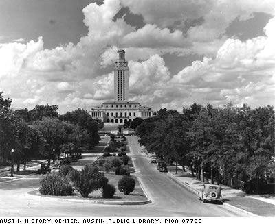 photograph of the University of Texas. Austin History Center, Austin Public Library, PICA 07753