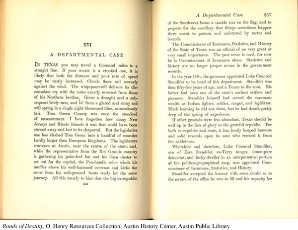 Printed pages of Porter's short story A Departmental Case