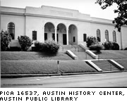 photo of 1933 Library building. PICA 16537, Austin History Center, Austin Public Library