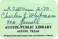 Whitman's library card