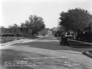 Photograph of paved 19th Street in 1930