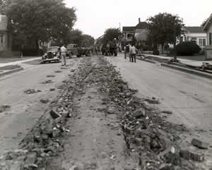 Photograph of streetcar track removal