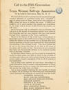 Call to the Fifth Convention of the Texas Woman Suffrage Association To be held in Galveston, May 12, 13, 14: side 1
