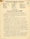 Typewritten Report of Texas Equal Suffrage Association from September 1, 1916 to November 1, 1917